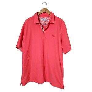 Tommy Bahama Polo Shirt Mens XL Pink Island Zone Golf Tennis Preppy Colorful
